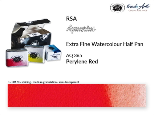Farba akwarelowa Half Pan Aquarius Perylene Red 365, półkostka akwarelowa Aquarius Perylene Red 365, Aquarius  Perylene Red 365 półkostka akwarelowa, farba akwarelowa półkostka Aquarius RSA, akwarele, kostki akwarelowe,