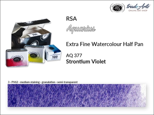 Farba akwarelowa Aquarius Strontium Violet 377, półkostka akwarelowa Aquarius Strontium Violet 377, Aquarius Strontium Violet 377 półkostka akwarelowa, farba akwarelowe półkostka Aquarius RSA, akwarele, półkostki akwarelowe,