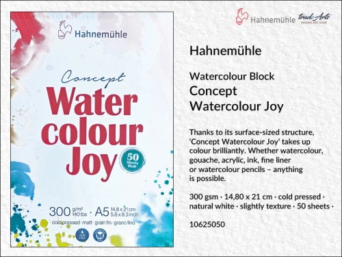 Hahnemuhle Watercolour Joy  Block A5 50 ark.