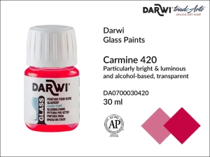 Farba do zdobienia szkła transparentna Darwi Glass, kolor: Carmine 420, opak. 30 ml