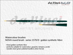 Pędzel akwarelowy okrągły da Vinci NOVA Watercolour Brushes złote syntetyczne włosie, seria 1570, rozmiar 0