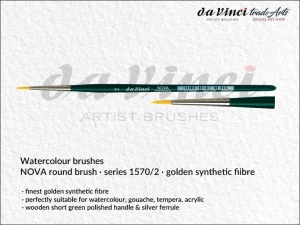 Pędzel akwarelowy okrągły da Vinci NOVA Watercolour Brushes złote syntetyczne włosie, seria 1570, rozmiar 2