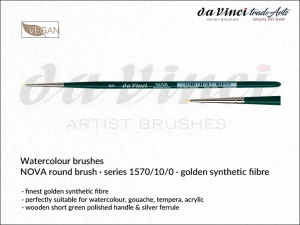 Pędzel akwarelowy okrągły da Vinci NOVA Watercolour Brushes złote syntetyczne włosie, seria 1570, rozmiar 10/0