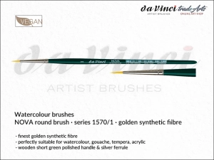 Pędzel akwarelowy okrągły da Vinci NOVA Watercolour Brushes złote syntetyczne włosie, seria 1570, rozmiar 1