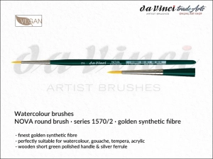 Pędzel akwarelowy okrągły da Vinci NOVA Watercolour Brushes złote syntetyczne włosie, seria 1570, rozmiar 2