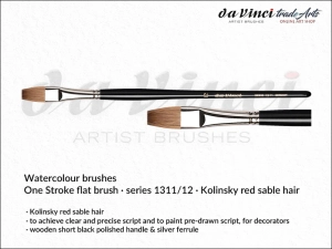 Pędzel akwarelowy płaski da Vinci Watercolour One Stroke Brush Kolinsky Red Sable, seria 1311, rozmiar 16