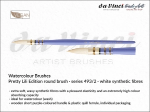 Pędzel do farb akwarelowych da Vinci Pretty Lili Edition Synthetic Fibre, seria 493, rozmiar 2