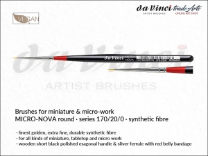 Pędzel do prac miniaturowych i detali okrągły da Vinci Micro-NOVA Synthetic  Golden Fibre, seria 170, rozmiar 20/0