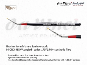 Pędzel do prac miniaturowych i detali kątowy da Vinci Micro-NOVA Synthetic  Golden Fibre, seria 175, rozmiar 15/0 