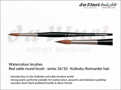 Da Vinci Watercolour Kolinsky Red Sable 36/10 pędzel da Vinci Watercolour Brush Kolinsky Red Sable 36/10, pędzle akwarelowe da Vinci, pędzle akwarelowe włosie naturalne, pędzle do akwareli da Vinci, pędzle akwarelowe Kolinsky, da Vinci,