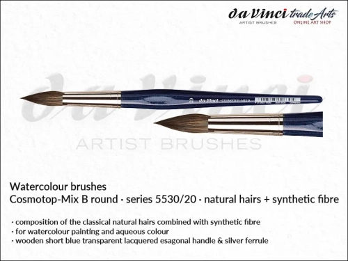 Cosmotop Mix B da Vinci pędzle akwarelowe okrągłe mieszanka włosia, da Vinci Cosmotop Mix B pędzle akwarelowe okrągłe włosie mieszane, pędzle akwarelowe da Vinci włosie naturalne i syntetyczne, pędzle okrągłe do akwareli da Vinci COSMOTOP-MIX B,