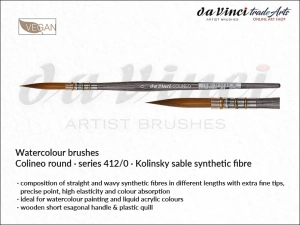 Pędzel akwarelowy okrągły da Vinci Colineo Kolinsky Sable Synthetic Fibre, seria 412, rozmiar 0