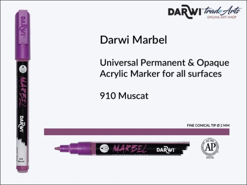 Darwi Marbel Acrylic Marker # 2 mm Muscat 910, pisak do szkła i ceramiki Darwi Marbel # 2 mm Muscat 910, marker o szkła i ceramiki Darwi Marbel # 2 mm Muscat 910, zdobienie, szkło i ceramika, pisaki, markery,