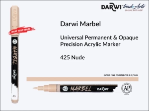 Pisak, marker akrylowy do zdobienia szkła i ceramiki Darwi Marbel Precision Acrylic Marker, końcówka spiczasta 0,7 mm, kolor: Nude 425