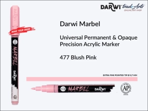 Pisak, marker akrylowy do zdobienia szkła i ceramiki Darwi Marbel Precision Acrylic Marker, końcówka spiczasta 0,7 mm, kolor: Blush Pink 477