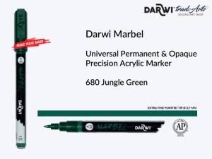 Pisak, marker akrylowy do zdobienia szkła i ceramiki Darwi Marbel Precision Acrylic Marker, końcówka spiczasta 0,7 mm, kolor: Jungle Green 680