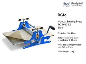 Prasa drukarska do linorytu RGM Manual Etching Press, mod. TC.2642 Blue
