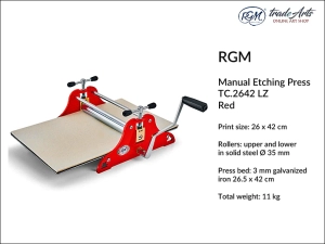 Prasa drukarska do linorytu RGM Manual Etching Press, mod. TC.2642 LZ Red