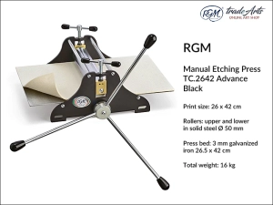Prasa drukarska do linorytu RGM Manual Etching Press, mod. TC.2642 Advance Black