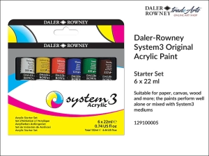 Daler-Rowney System3 Acrylic Starter Set zestaw farb akrylowych, opak. 6 tub x 22 ml, blister