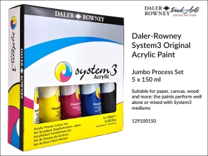Daler-Rowney System3 Original Acrilic Jumbo Process Set zestaw farb akrylowych, opak. 5 x 150 ml, blister