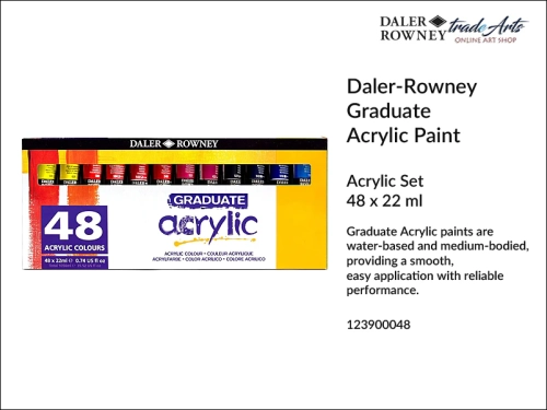 DR Graduate Acrylic Set 48x22 ml, zestaw farb akrylowych DR Graduate Acrylic Set 48x22 ml, farby akrylowe DR Graduate Acrylic Set 48x22 ml, farby akrylowe Graduate Daler-Rowney,