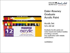 Daler-Rowney Graduate Acrylic Paint Set zestaw farb akrylowych, opak. 12 x 22 ml, blister