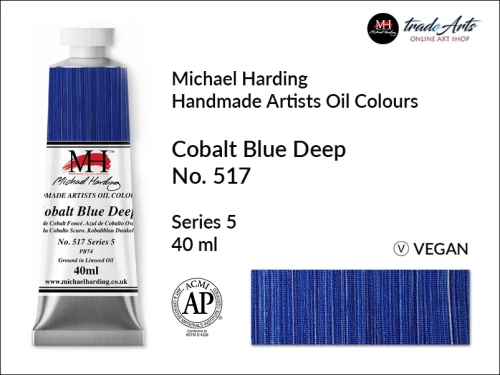 Michael Harding Artists Oil Colours Cobalt Blue Deep 517, farba olejna Cobalt Blue Deep 517 Michael Harding, Michael Harding - farba olejna Cobalt Blue Deep 517, farby olejne Michael Harding, Michael Harding, farby Michael Harding,