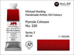 Farba olejna Artists Oil Colours Michael Harding, kolor: Pyrrole Crimson No. 320 tuba 40 ml 