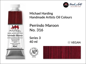 Farba olejna Artists Oil Colours Michael Harding, kolor: Perrindo Maroon No. 316 tuba 40 ml 