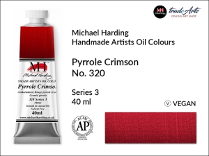 Farba olejna Artists Oil Colours Michael Harding, kolor: Pyrrole Crimson No. 320 tuba 40 ml 
