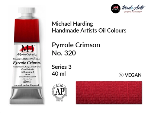 Michael Harding Artists Oil Colours Pyrrole Crimson 320, farba olejna Pyrrole Crimson 320 Michael Harding, Michael Harding - farba olejna Pyrrole Crimson 320, farby olejne Michael Harding,