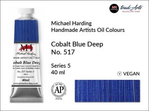Farba olejna Artists Oil Colours Michael Harding, kolor: Cobalt Blue Deep No.  517, tuba 40 ml