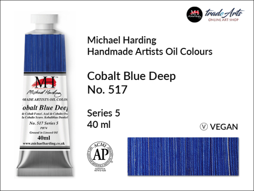 Michael Harding Artists Oil Colours Cobalt Blue Deep 517, farba olejna Cobalt Blue Deep 517 Michael Harding, Michael Harding - farba olejna Cobalt Blue Deep 517, farby olejne Michael Harding, Michael Harding, farby Michael Harding,