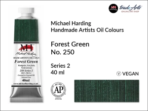 Farba olejna Artists Oil Colours Michael Harding, kolor: Forest Green No. 250, tuba 40 ml