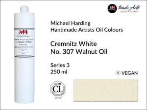 Farba olejna Artists Oil Colours Michael Harding, kolor: Cremnitz White No. 307 na oleju orzechowym, kartridż 250 ml