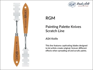 Szpachla malarska artystyczna z rękojeścią drewnianą RGM Scratch Line, mod. AS4