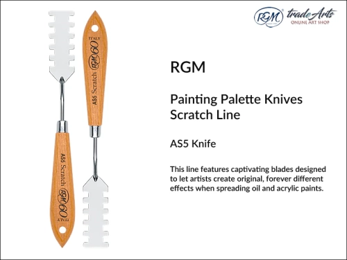 Painting Palette Knives RGM Scratch Line AS5, szpachla malarska artystyczna RGM Scratch Line AS5, szpachla malarska RGM Scratch Line, szpachle malarskie artystyczne RGM, szpachla, szpachle malarskie, Scratch Line,