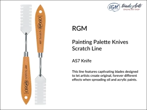 Szpachla malarska artystyczna z rękojeścią drewnianą RGM Scratch Line, mod. AS7