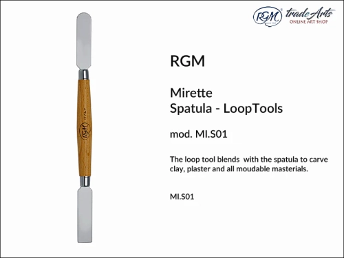 RGM Mirette Loop Tool Spatula MI.S01, szpatułka dwustronna metalowa do gliny Mirette RGM MI.S01, szpatułka RGM Mirette MI.S01 do do modelowania gliny, Mirette RGM Spatula szpatułki do modelowania gliny,