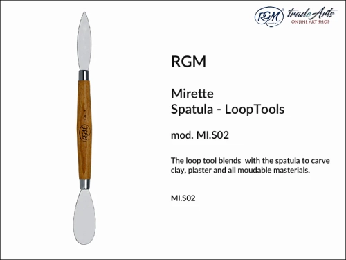 RGM Mirette Loop Tool Spatula MI.S02, szpatułka dwustronna metalowa do gliny Mirette RGM MI.S02, szpatułka RGM Mirette MI.S02 do do modelowania gliny, Mirette RGM Spatula szpatułki do modelowania gliny,