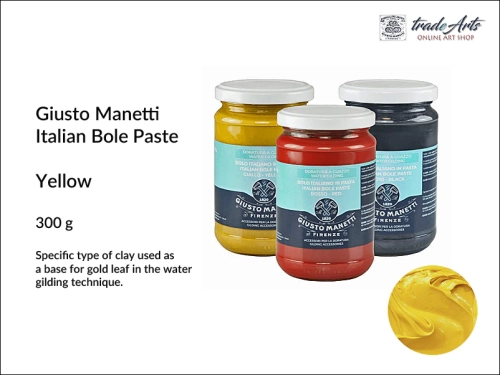 Italian Yellow Bole Paste Giusto Manetti for water gilding 300g, pulment żółty do złoceń 300 g Giusto Manetti,  Giusto Manetti pulment żółty 300 g do pozłotnictwa, pulmenty, pulment żółty, złocenia, pozłotnictwo,
