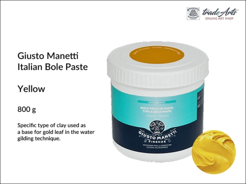 Italian Yellow Bole Paste Giusto Manetti for water gilding 800g, pulment żółty do złoceń 800 g Giusto Manetti,  Giusto Manetti pulment żółty 800 g do pozłotnictwa, pulmenty, pulment żółty, złocenia, pozłotnictwo,