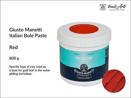 Italian Red Bole Paste Giusto Manetti for water gilding 800g, pulment czerwony do złoceń 800 g Giusto Manetti,  Giusto manetti pulment czerwony 800 g do pozłotnictwa, pulmenty, pulment czerwony, złocenia, pozłotnictwo,