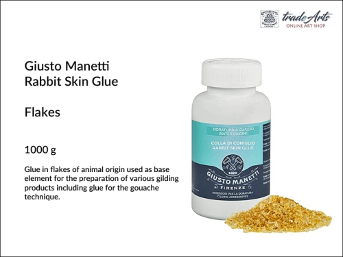 Rabbit Skin Glue Giusto Manetti Battiloro 1000 g, klej skórny króliczy Giusto Manetti Battiloro 1000 g, Giusto Manetti klej skórny króliczy w płatkach, klej króliczy do pozłotnictwa, pozłotnictwo, kleje, klej króliczy,