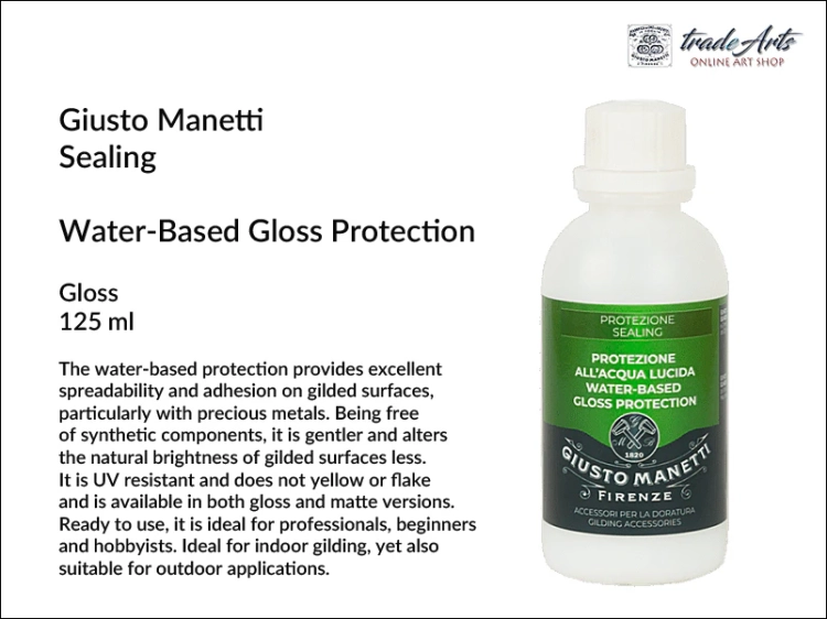 Manetti Gloss Protection for gilding 125 ml, powłoka ochronna wodna  do złoceń błyszcząca Manetti 125 ml, lakier ochronny do złoceń Manetti Gloss Protection, ochrona złoceń, Manetti,