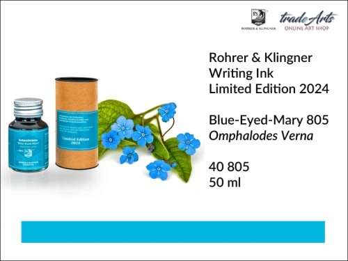Rohrer &amp; Klingner Blue-Eyed-Mary 805 Writing Ink, R&amp;K atrament Blue Eyed Mary 805 Limited Edition 2024, atrament Rohrer &amp; Klingner Blue Eyed Mary 805 LE 2024, atramenty artystyczne, Rohrer &amp; Klingner,