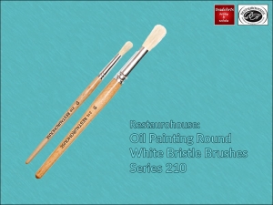 Pędzel do farb olejnych okrągły, biała szczecina Restaurohouse, seria 210/20